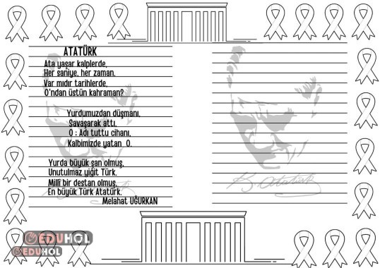 10 Kasım Atatürk'ü Anma için şiir yazma etkinliği