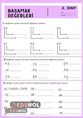 Basamak Değerleri Çalışma Sayfası
