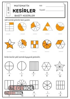 Basit Kesirler Çalışma Sayfası