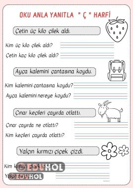 Ç Harfi Oku Anla Yanıtla Çalışması
