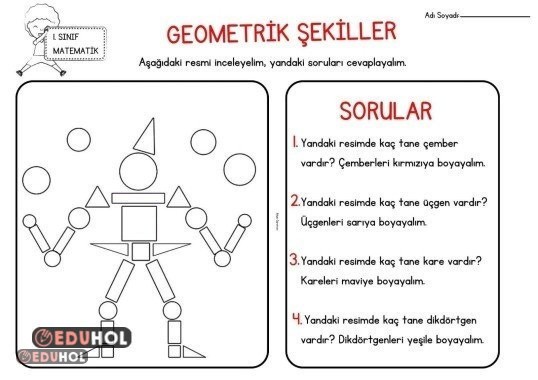 Geometrik Şekiller Çalışma Sayfası