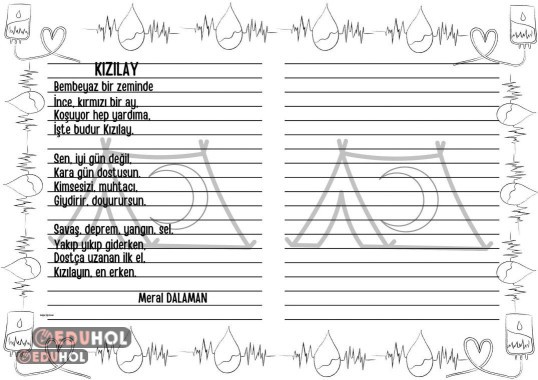 Kızılay Haftası için Şiir Yazma Çalışması