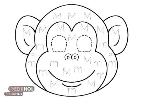 M harfi için maymun maskesi