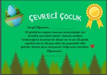 Çevreci Çocuk Sertifika