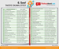 6. Sınıf Tavsiye Okuma Listesi
