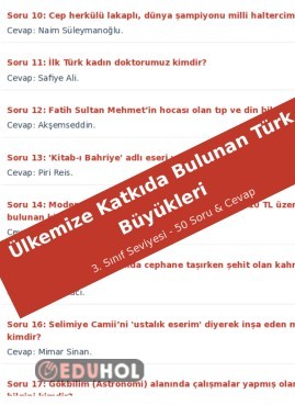 50 soru & cevap TÜRK BÜYÜKLERİ