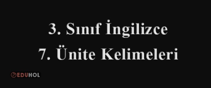 7. Ünite İngilize Kelimeleri 3