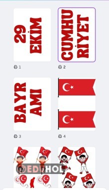 29 Ekim Cumhuriyet Bayramı pano yazı görsel