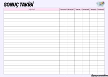 Sınav sonuç takip çizelgesi