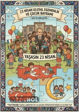 Maarifin Kalbinde Çocuk 23 Nisan PUL VE YAPBOZ