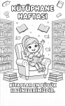 Kütüphane Haftası  boyama sayfası