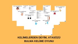 KELİMELERDEN DEYİM, ATASÖZÜ LİSTELEME KELİME OYUNU