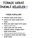 TÜRKÇE DERSİ ÖNEMLİ BİLGİLER