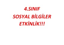 4.sınıf Sosyal Milli Kültür ögelerimiz Etkinlik.