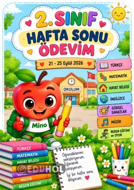 📚🌈 2. Sınıf Hafta Sonu Ödevi 21–25 Eylül 2026