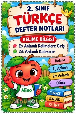 📚 2. Sınıf Türkçe – Kelime Bilgisi Defter Notları 🍎