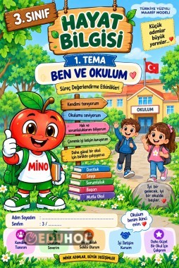 🍎 3. Sınıf Hayat Bilgisi – 1. Tema 🌱 Ben ve Okulum | Süreç Değerlendirme Etkinlikleri