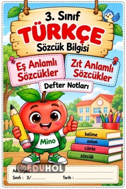 📚 3. Sınıf Türkçe – Sözcük Bilgisi Defter Notları 🍎
