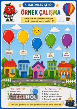 🎈🏙️ 5. Balonlar Şehri – Yaratıcı Sanat Etkinliği
