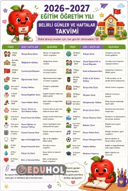 Belirli gün ve haftalar takvimimiz hazır 🗓️