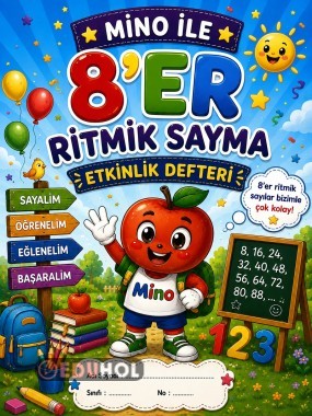 🍎✨ Mino ile 8'er Ritmik Sayma Etkinlik Defteri ✨🍎