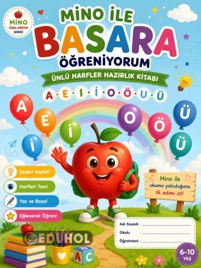 🍎🎈 Mino ile BASARA Öğreniyorum 📚 Ünlü Harfler Hazırlık Kitabı