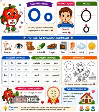 🍎O, K, U, R, I, M Mino ile İlk Okuma Yazma Yolculuğu Devam Ediyor! 📚✨