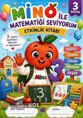 🍎 Mino ile Matematiği Seviyorum | 3 Sayısı Etkinlik Kitabı 🍎🔢