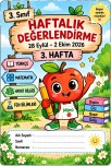 🍎 3. Sınıf Haftalık Değerlendirme – 3. Hafta