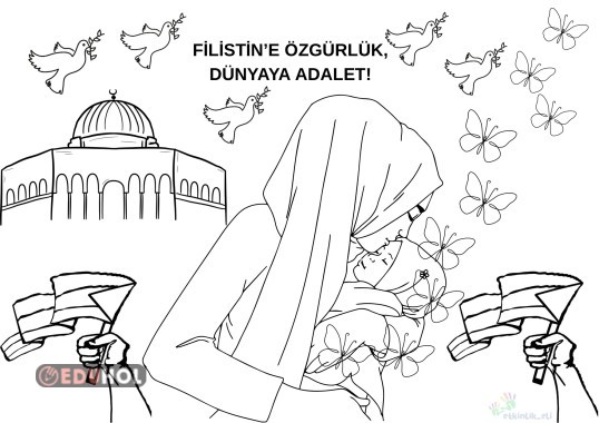Filistin Farkındalık Etkinliği boyama sayfası