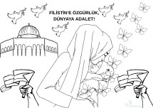 Filistin Farkındalık Etkinliği boyama sayfası