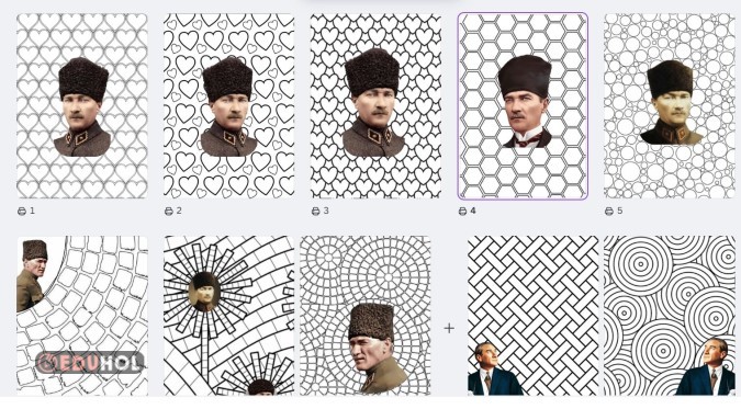 ATATÜRK RESİMLİ MANDALA