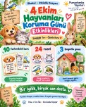 4 Ekim Hayvanları Koruma Günü Etkinlik Paketi | 10 Farkındalık Kartı + 24 Rozet + 3D Etkinlik