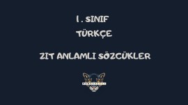 TÜRKÇE-ZIT ANLAMLI SÖZCÜKLER ETKİNLİKLERİ-2