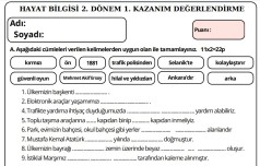 Hayat Bilgisi 2. Dönem 1. Değerlendirme