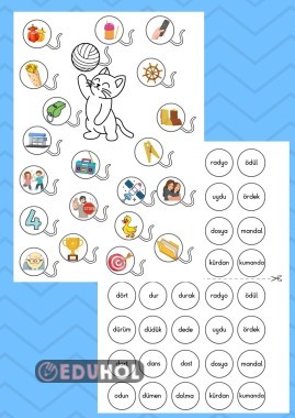 D sesi Kedi Yumak yapıştırma