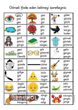 G görsele uygun gelime seçme