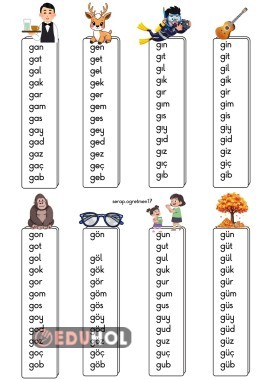 G sesi 3 sesli tüm Heceler