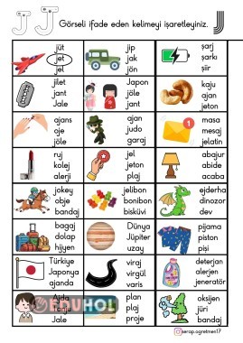 J SESİ GÖRSELE UYGUN KELİME SEÇME