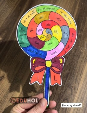 L SESİ LOLİPOP HAZIRLAMA BOYA KES YAPIŞTIR OKU