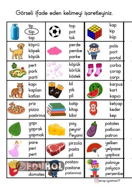 P GÖRSELE UYGUN KELİMEYİ SEÇME