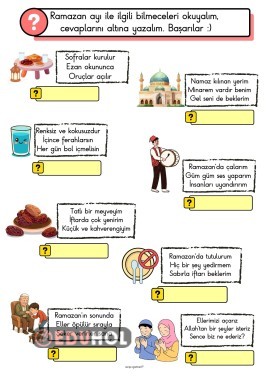 Ramazan kelimeleri ile bilmece
