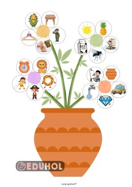 S harfi boya kes yapıştır çiçek