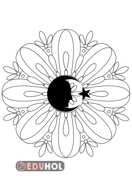 Atatürk Silüeti Mandala Boyama