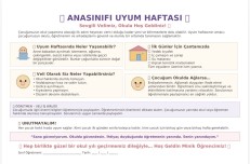 Anasınıfı Uyum haftası Veli bilgilendirme Broşürü