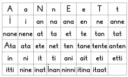 ANETİ SES, HECE VE KELİMERİYLE TOMBALA OYUNU
