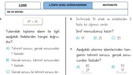 MATEMATİK 2.ÜNİTE DEĞERLENDİRME