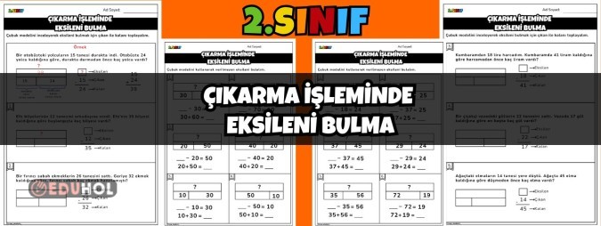 2.Sınıf Çıkarma İşleminde Eksileni Bulma(Çubuk Modeli)