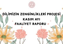 DİLİMİZİN ZENGİNLİKLERİ KASIM AYI FAALİYET RAPORU KAPAK