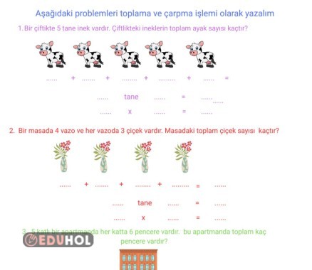 çarpmaya giriş, toplamadan çarpmaya